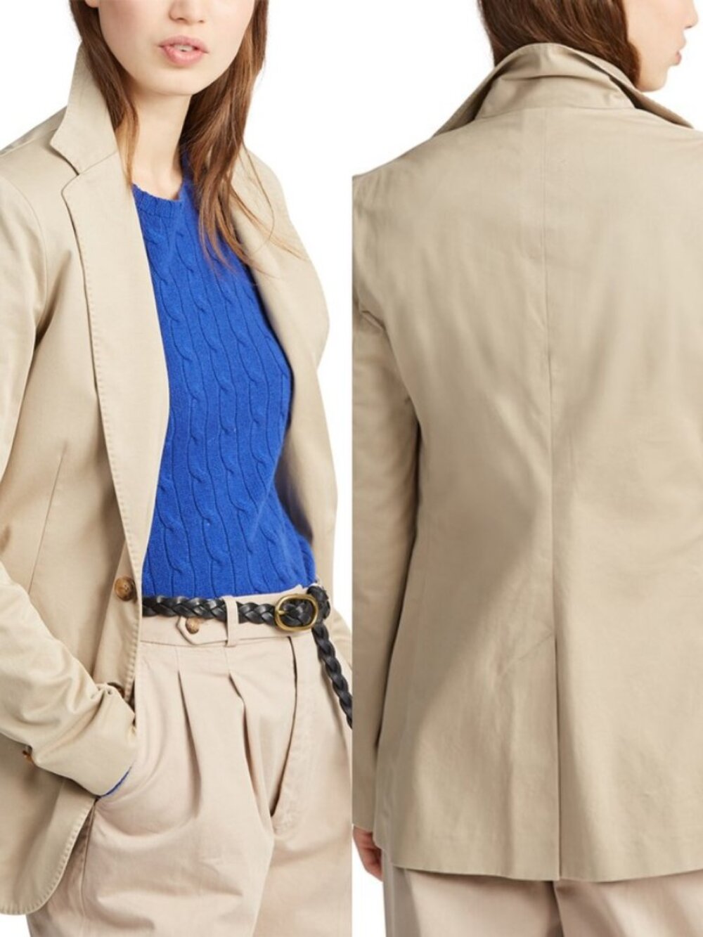 Polo Ralph Lauren Khaki Mckenzie Twill Blazer Sports Jacket Size 6